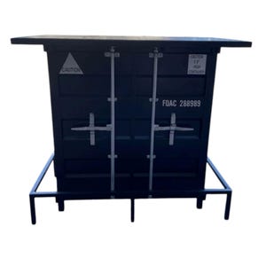 Industrial Shipping Container Bar Cabinet: Modern Wine Rack, Man Cave Storage