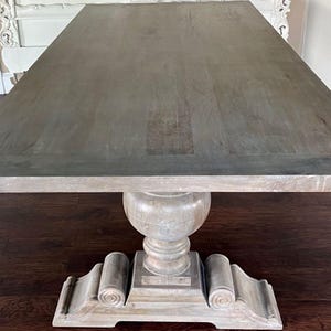 7 1/2&#39; Country Farmhouse Large Rectangle Double Pedestal Family Kitchen Dining Table