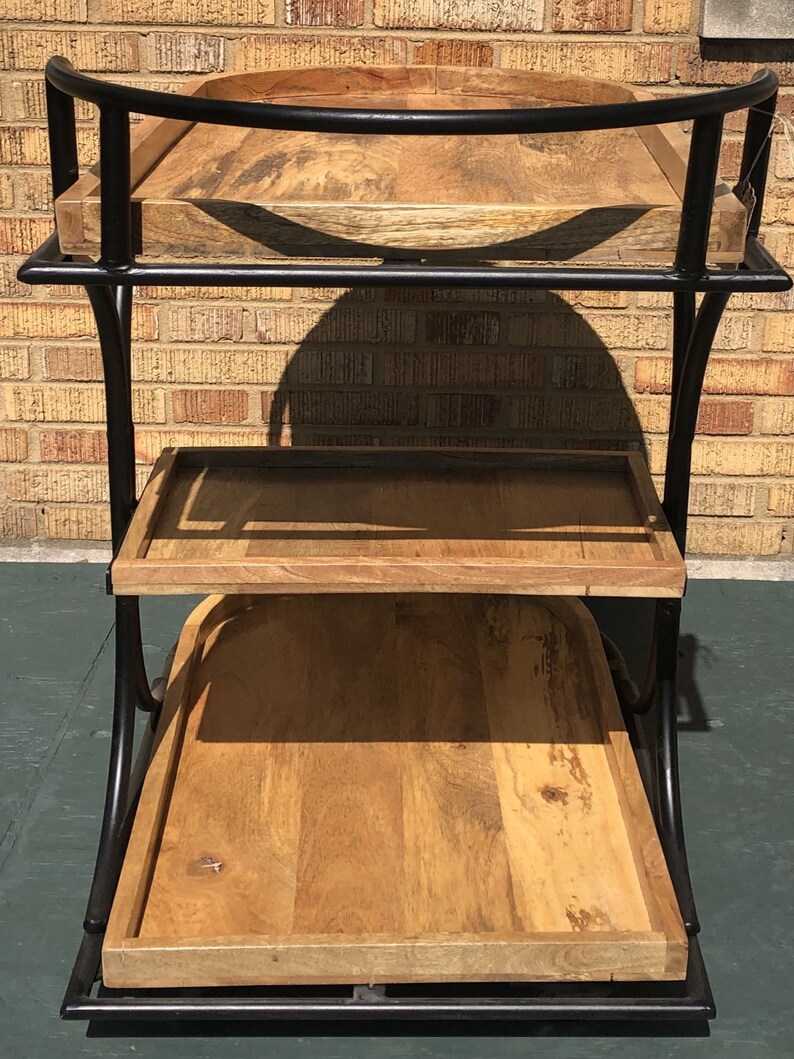 3 Tier Rolling Tray Table Serving Buffet on Wheels Etsy