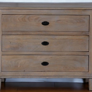 Country French 3 Drawer Dresser Chest Bedside Storage Large Coastal Bedroom Furniture