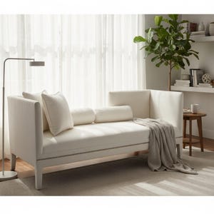 Shabby Chic Settee Bench, Country French Style with Accent Pillows