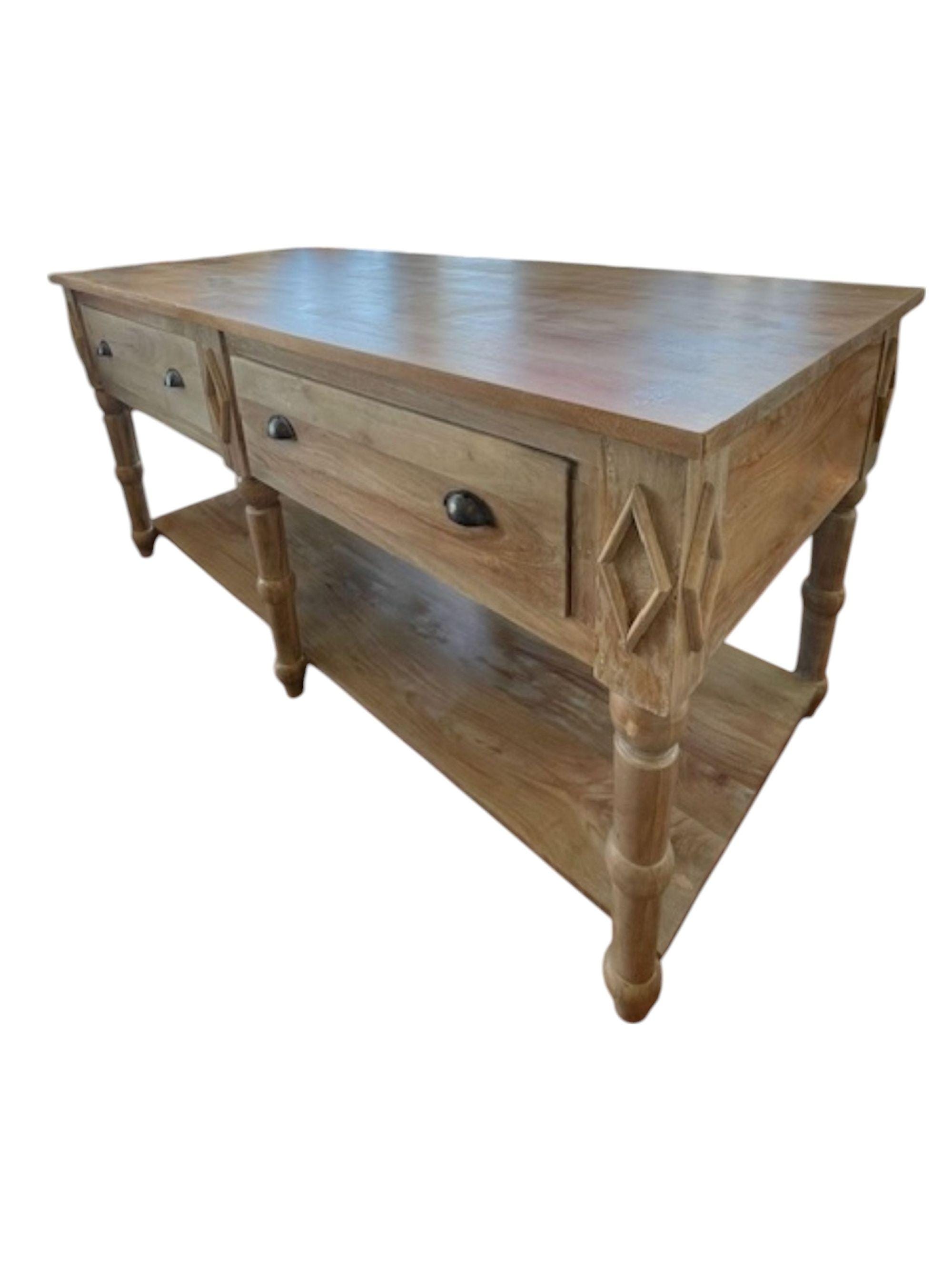 Hand Carved Solid Wood Kitchen Island French Country Farmhouse Table - Etsy