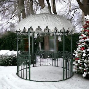 Industrial Large Solid Iron Garden House Gazebo Architectural Dome Top Round Heavy Duty Outdoor 98x98x118