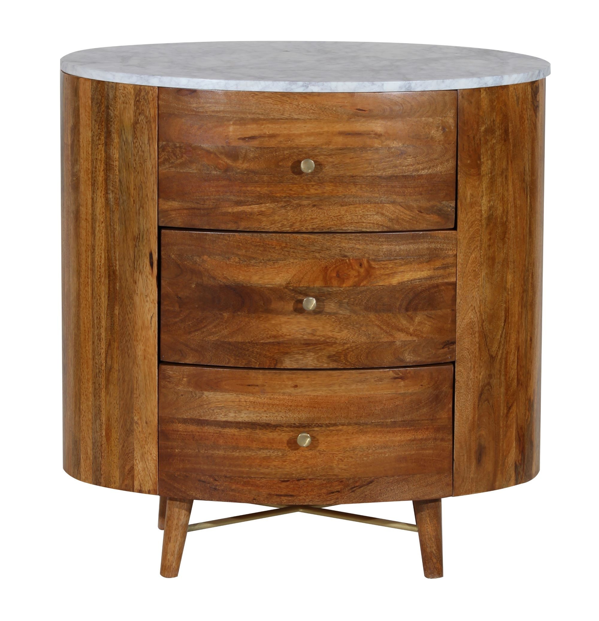 Marble Top 3 Drawer Nightstand Bedside End Tables Modern Contemporary