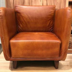 Chesterfield Leather Lounge Club Armchair Accent Office Chair