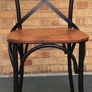 Acacia & Iron Bistro Dining Kitchen Chairs Industrial Includes 6 Chairs