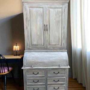 Secretary Kitchen Bookcase 6 Drawer 2 Door Bread Roll Tall Den Modern Country Hutch Storage Pantry Coastal Cabinet