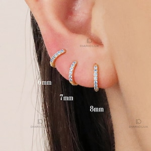 Zircon Huggie Hoop Earrings, Everyday Earrings, Dangle Earrings, Gold Silver Earrings, Minimalist Earrings, Birthday Gift