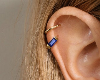 18G Sapphire Cartilage Hoop Earrings • tragus earrings • tiny hoop earrings • cartilage hoop earrings • helix hoop • small hoop