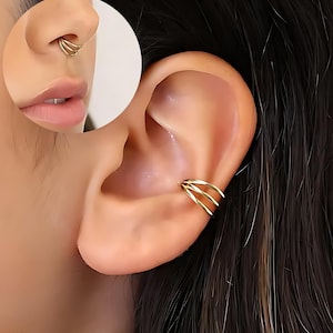 Shinny Septum tri hoops 18G clicker, Nose Ring, Conch Hoop, Hoop Earring, cartilage hoop  • Daith Hoop • Tragus Hoop • Rook Hoop