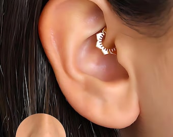 Petal shaped Septum 18G clicker Hoop, Nose Ring, Conch Hoop, Hoop Earring, cartilage hoop  • Daith Hoop • Tragus Hoop • Rook Hoop