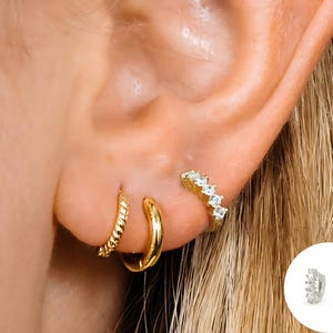 18G Tiny Paved Cartilage Hoop Earrings • tragus earrings • tiny hoop earrings • cartilage hoop earrings • helix hoop • small hoops
