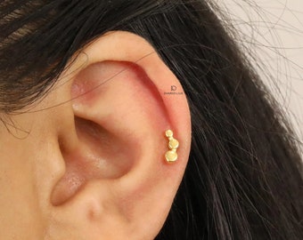 Gold Dot Climber 925 Sterling Silver Cartilage Tragus Helix lobe conch Stud