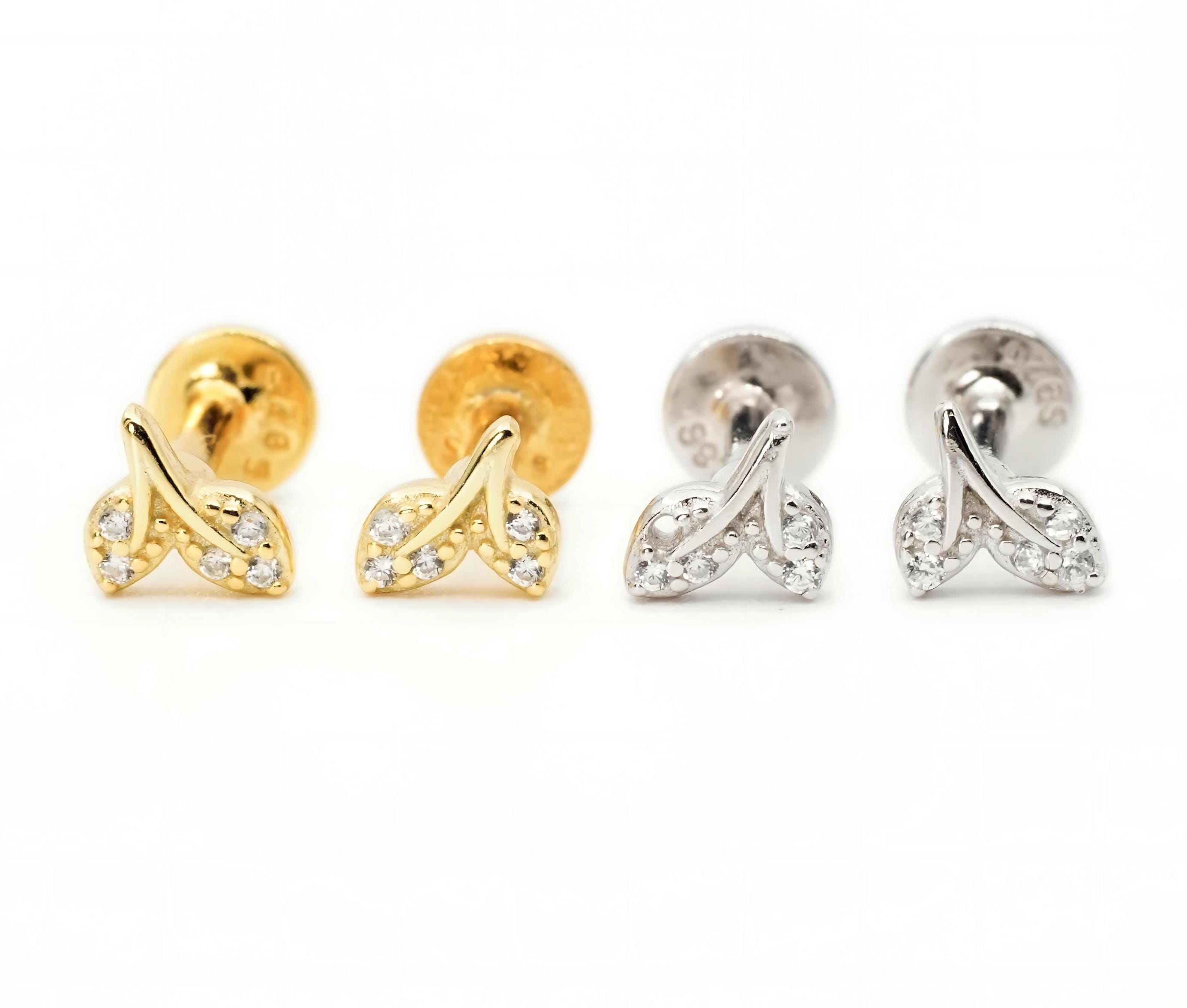 Kit Piercing Acier Chirurgical 316L – 12 Bijoux Dos Plat 16G/18G/20G, 6/8mm, Pour Tragus, Nez, Helix, Labret