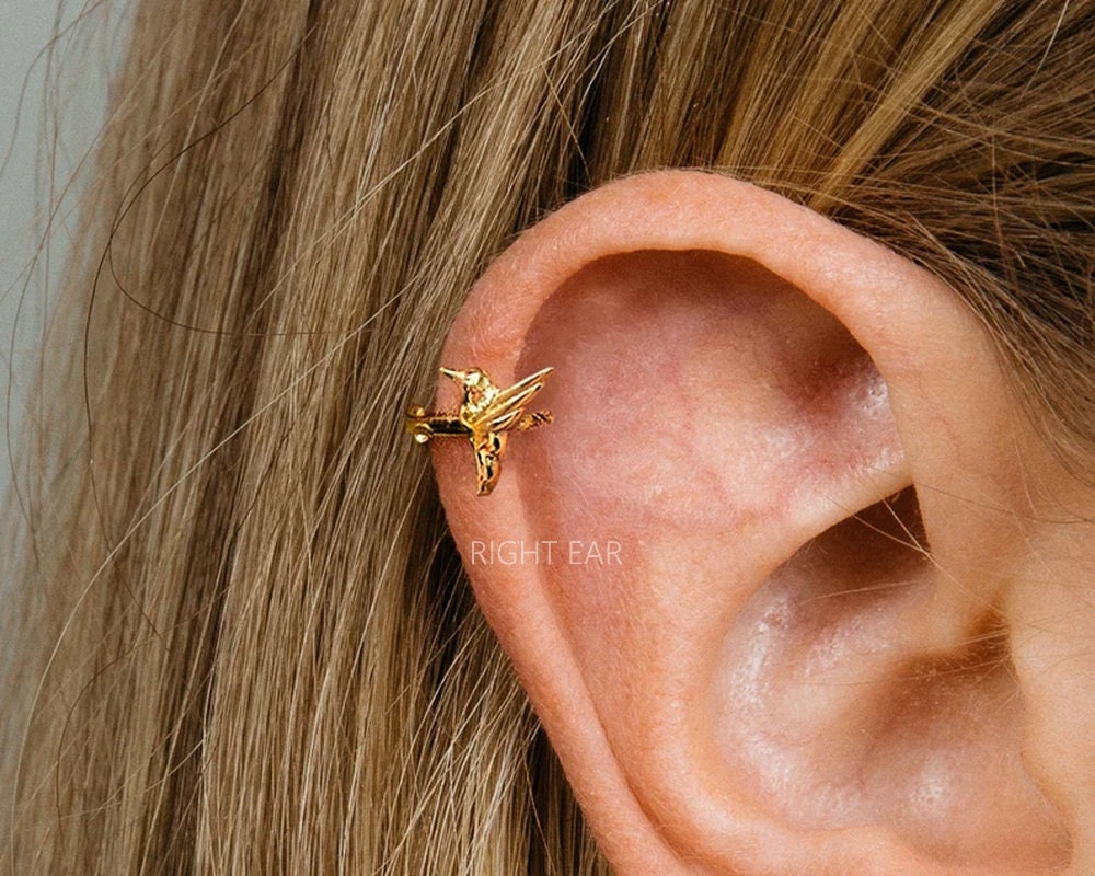 Solitaire Ear Cuff ,PIERCED or NON PIERCED Ear Cuff, Ear Cuffs, Helix  Earring, Cartilage Earring ,pierced Ear Cuff, Gold Ear Cuff, Solitaire -  Etsy | Gold ear cuff, Ear cuff piercing, Cuff earrings
