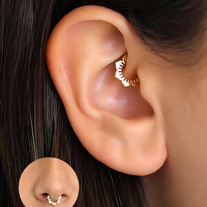 Blütenblatt Septum 18G Clicker Hoop, Nasenring, Muschel Hoop, Creolen, Knorpel Hoop • Daith Hoop • Tragus Hoop • Turm
