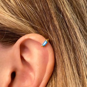 18G Turquoise Cartilage Hoop Earrings • tragus earrings • tiny hoop earrings • cartilage hoop earrings • helix hoop • small hoop
