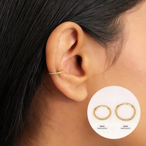 Shinny thread Septum 18G clicker Hoop, Nose Ring, Conch Hoop, Hoop Earring, cartilage hoop  • Daith Hoop • Tragus Hoop • Rook Hoop