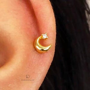 Mond innen gefädelter flacher Rücken Labret, Knorpelohrringe, Tragus Ohrstecker, Helix Ohrstecker, flacher Rücken Ohrstecker, minimalistischer Ohrring