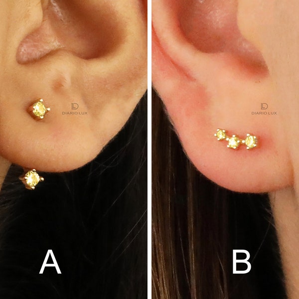 Topaz Stud Ear Jacket Earrings, Everyday Earrings, Ear Climbers, Gold Earrings, Silver Earrings, Minimalist Earrings, Birthday Gift