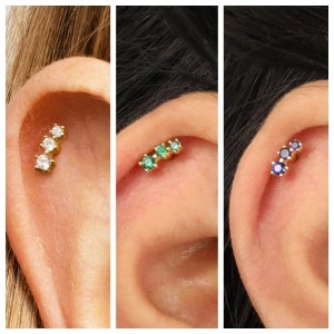Climber Flat Back Labret, Cartilage Earrings, Tragus Stud, Helix Stud, Flat Back Stud, 925 Sterling Silver, Dainty Minimalist Earring
