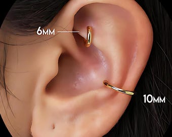 Shinny Shank Septum 18G clicker Hoop, Nose Ring, Conch Hoop, Hoop Earring, cartilage hoop  • Daith Hoop • Tragus Hoop • Rook Hoop