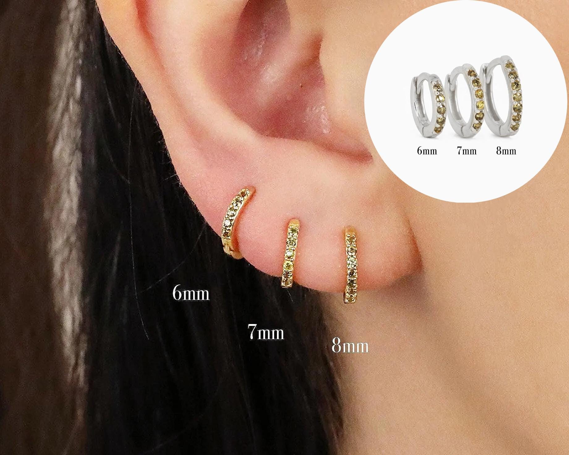 Double Huggie Hoop Cz Earrings In Sterling Silver By Silver Rain Silver - Foto 2