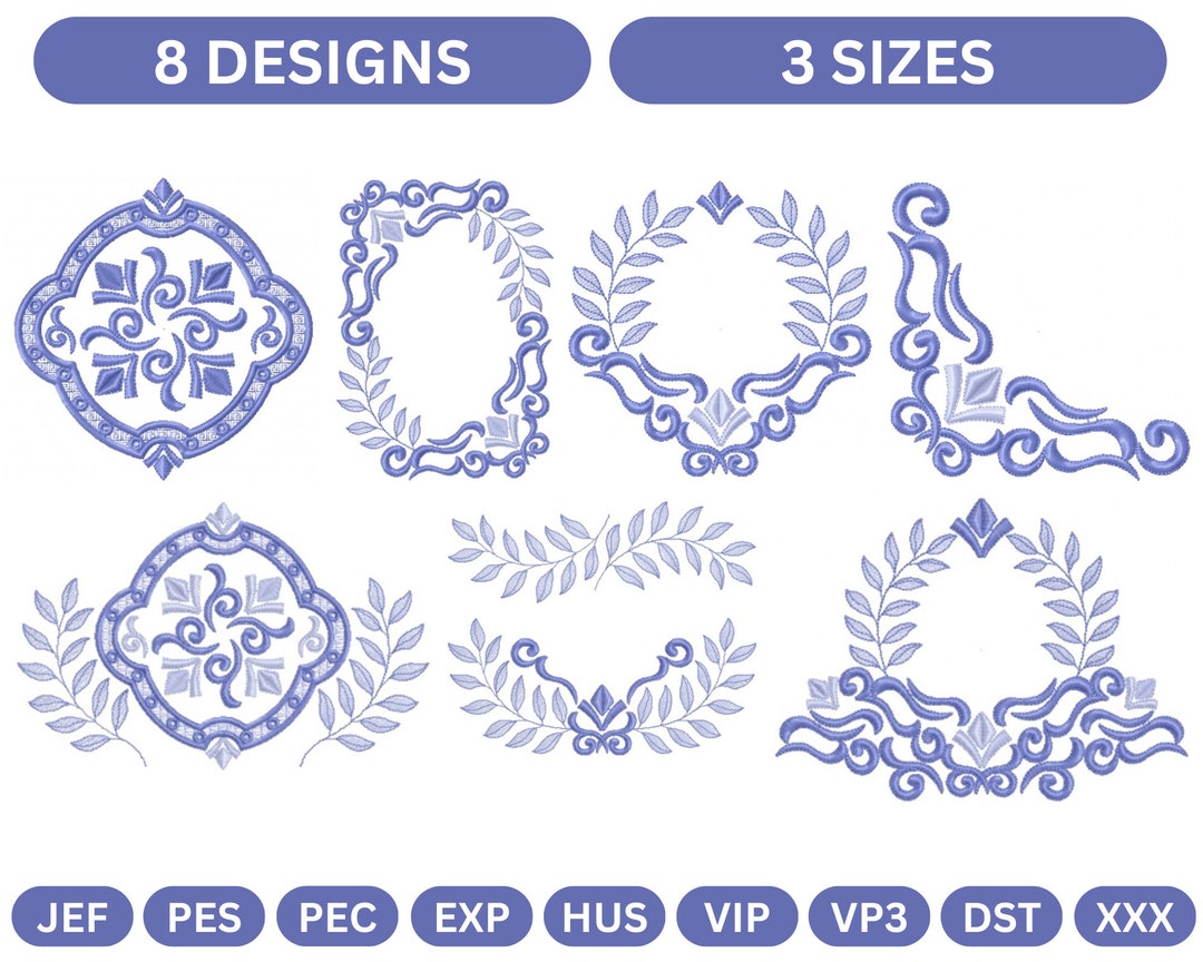 8 Types Applique Frame Embroidery Design Machine Embroidery Pattern 3