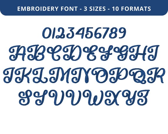 Big Bold Embroidery Font Designs Alphabets and Numbers - Etsy