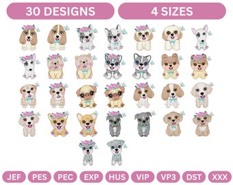 Cute Baby Animals Embroidery Designs - 30 Types - 4 Sizes - Instant Download