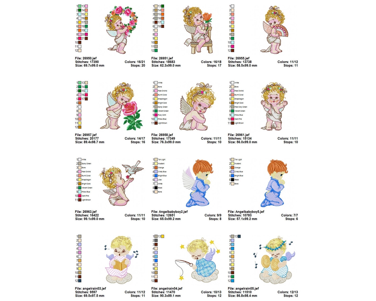 Baby Angels Machine Embroidery Design, Instant Download - Etsy