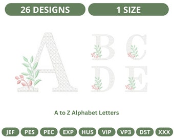 Creative Alphabet Machine Embroidery Font Design, Instant Download