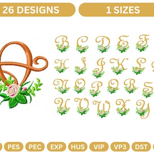 Alphabet Machine Embroidery Design,Instant Download