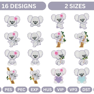 Koala Machine Embroidery Design,Instant Download