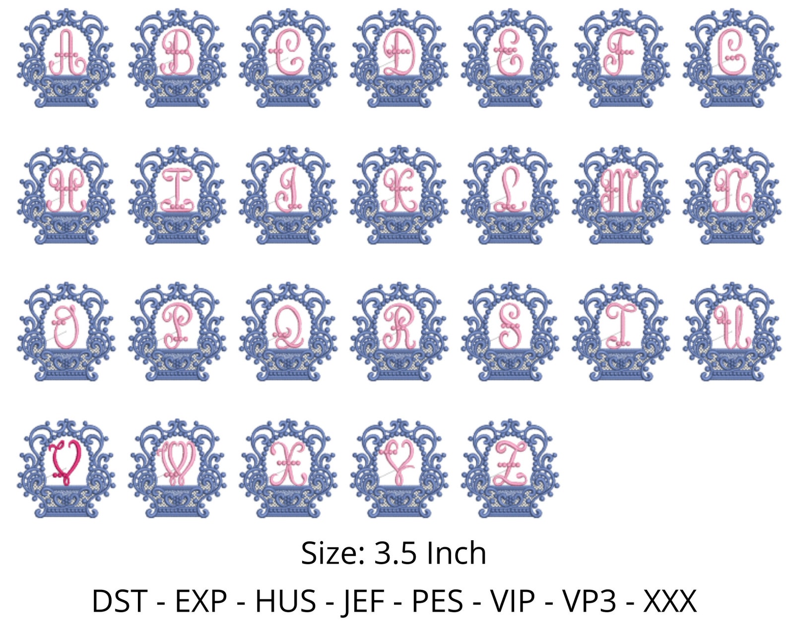 9 Embossed Embroidery Font Designs Bundle 1 Size 8 Formats Etsy