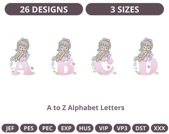 Alphabet Embroidery Design, Monogram, Font Machine Embroidery Pattern, Instant Download