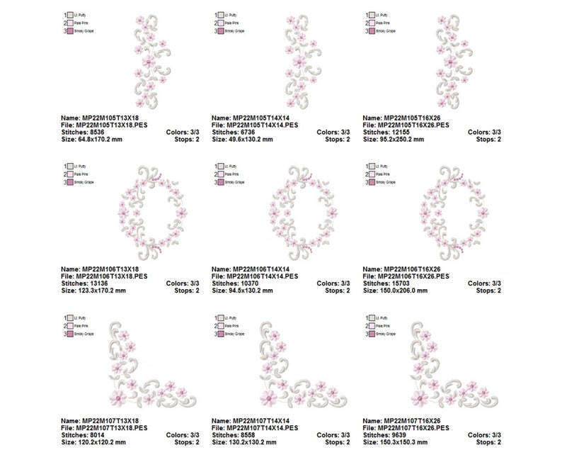 7 Types Applique Small Flower Embroidery Design Machine Embroidery