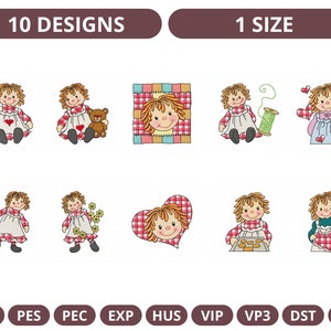 Baby Doll Machine Embroidery Designs, Instant Download