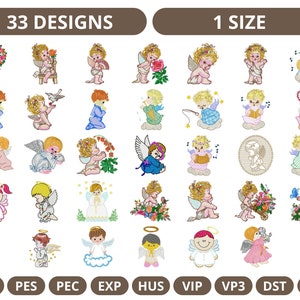 Baby Angels machineborduurontwerp, direct downloaden