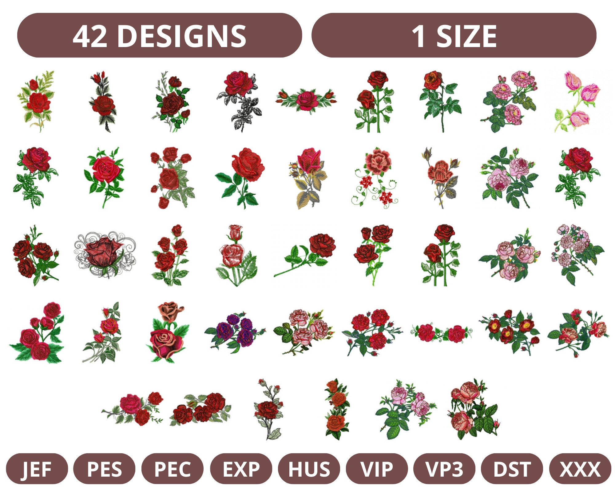 Rose Vine Frame 428 Embroidery Design