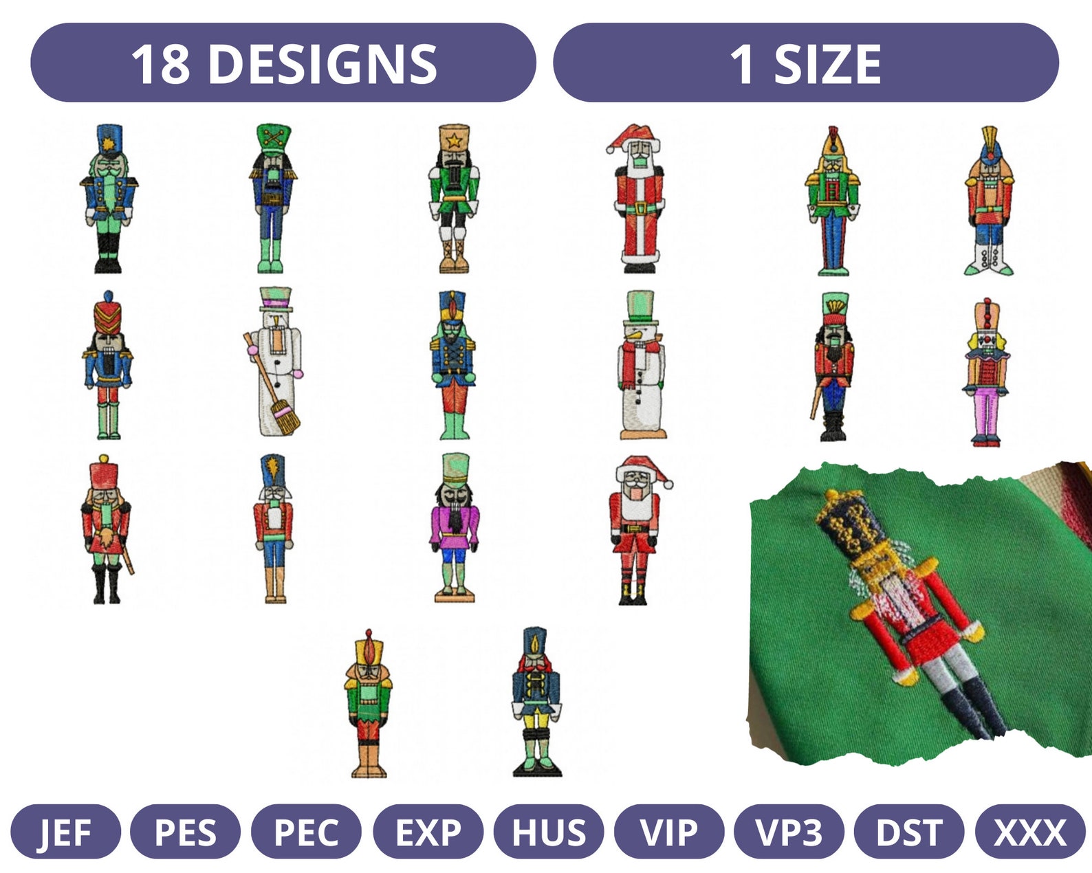 Nutcracker Machine Embroidery Design18 Typesinstant Download Etsy