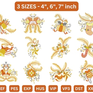 Holiday Christmas Machine Embroidery Designs - Festive Ornaments, Bells & Stars (3 Sizes: 4&quot;, 6&quot;, 7&quot;) - Multiple Formats Available