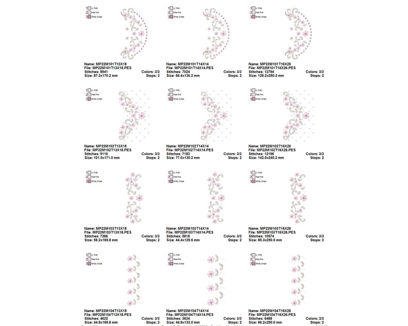 7 Types Applique Small Flower Embroidery Design Machine Embroidery