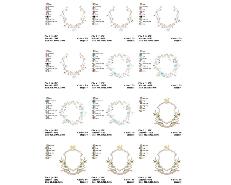 Frame Embroidery Design Machine Embroidery Pattern Instant Etsy