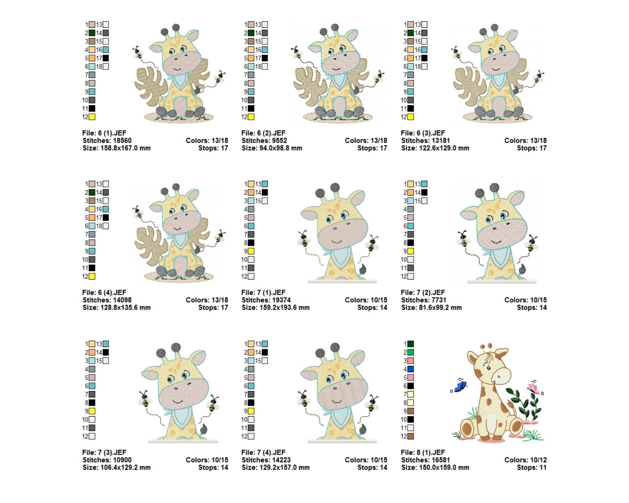 Kit De Motifs à Broder Brother 579 - Bébés Et Animaux, Format USB, Pour Machine à Broder