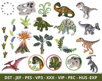 20 Types T-rex Dinosaur Embroidery Design - Machine Embroidery Pattern – 1 Sizes , Instant Download