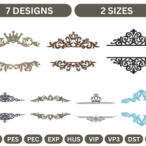 Royal Frames Machine Embroidery Design,Instant Download