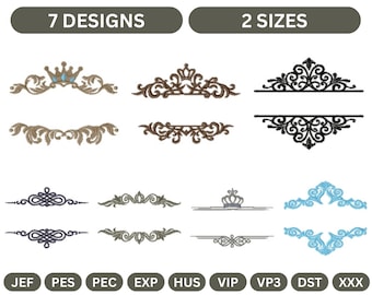 Royal Frames Machine Embroidery Design,Instant Download