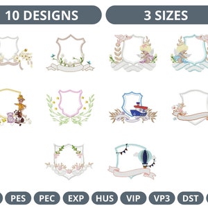 Creative Frame Embroidery Design, Instant Download