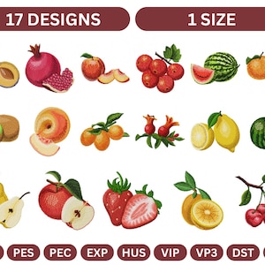 Fruits Machine Embroidery Design,Instant Download